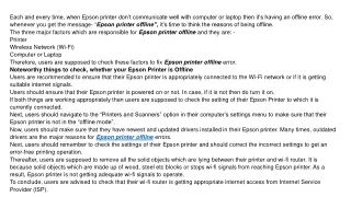each and every time when epson printer