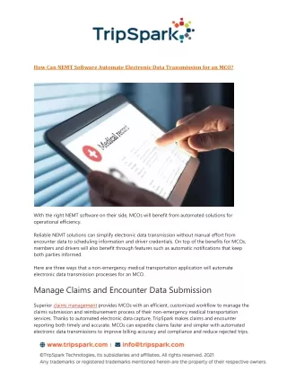 How Can NEMT Software Automate Electronic Data Transmission for an MCO