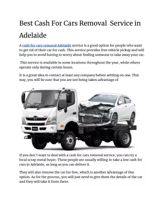 Best Cash For Cars Removal  Service in Adelaide