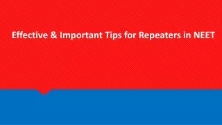 effective important tips for repeaters in neet