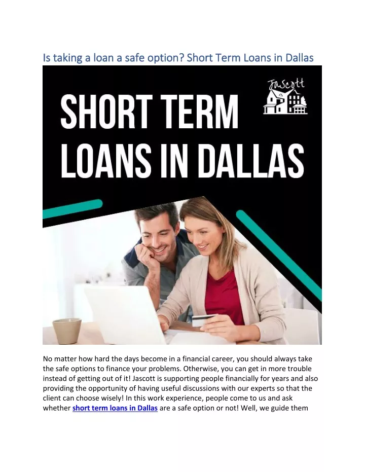 is taking a loan a safe option short term loans