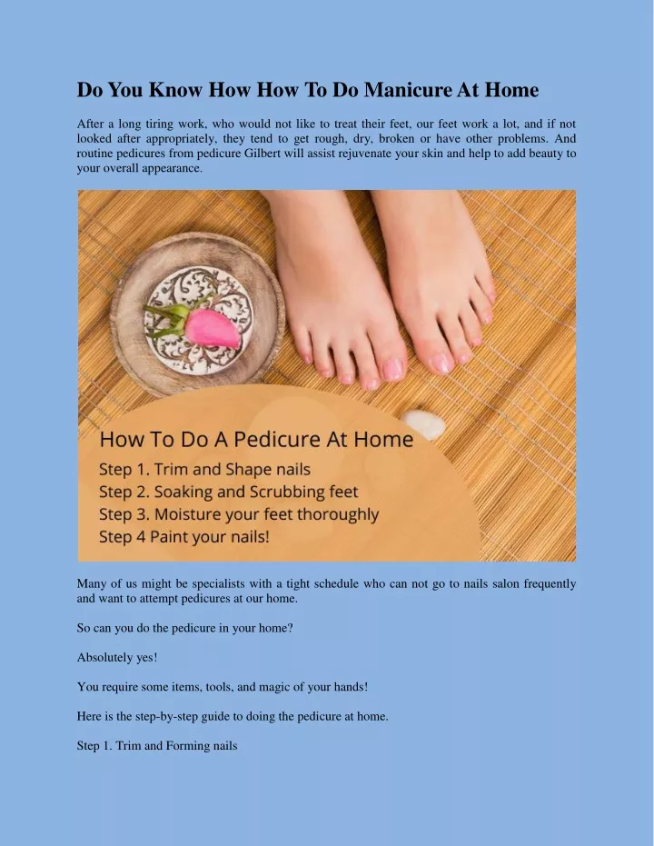 do you know how how to do manicure at home after