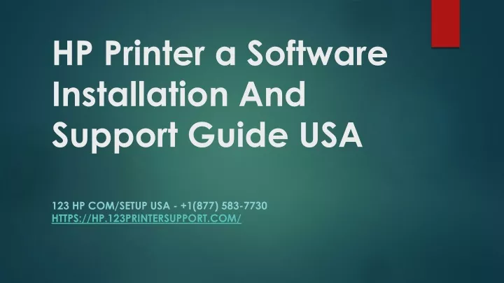hp printer a software installation and support