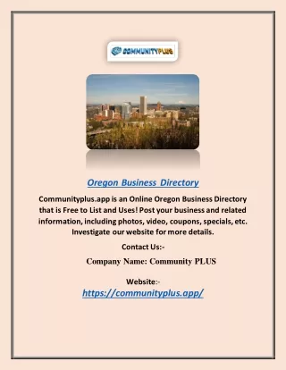 Oregon Business Directory | Communityplus.app