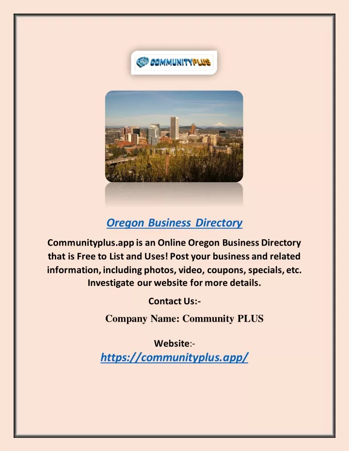 oregon business directory