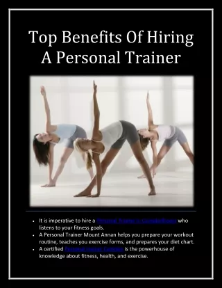 Top Benefits Of Hiring A Personal Trainer