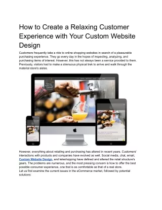 How to Craft a Comfortable Customer Experience on Your Custom Website Design