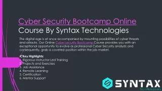 cyber security bootcamp online course by syntax