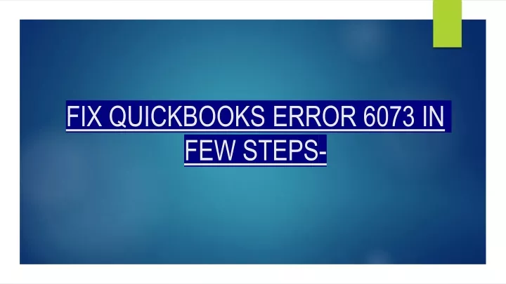 fix quickbooks error 6073 in few steps