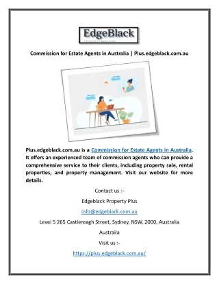 Commission for Estate Agents in Australia  Plus.edgeblack.com.au