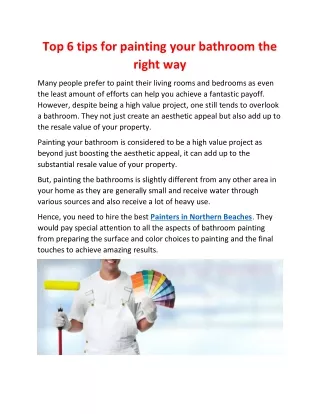 Top 6 tips for painting your bathroom the right way