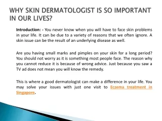 WHY SKIN DERMATOLOGIST IS SO IMPORTANT IN OUR LIVES?