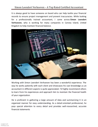 Simon Leendert Verhoeven – A Top Rated Certified Accountant