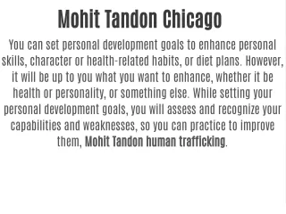 Mohit tandon Chicago |  Mohit tandon human trafficking