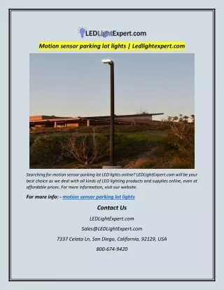 motion sensor parking lot lights ledlightexpert