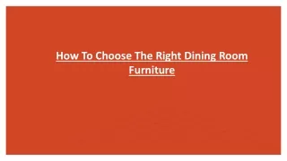 how to choose the right dining room furniture