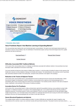 voice prosthesis report how machine learning