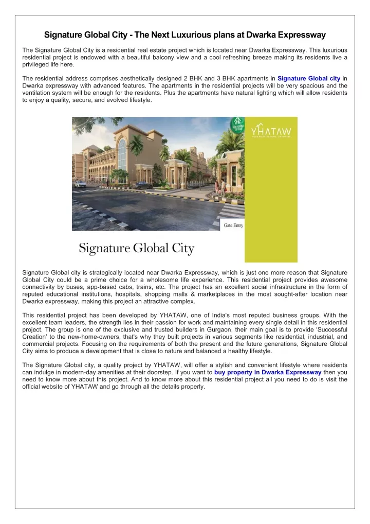 signature global city the next luxurious plans