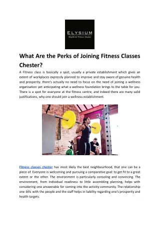What Are the Perks of Joining Fitness Classes Chester?