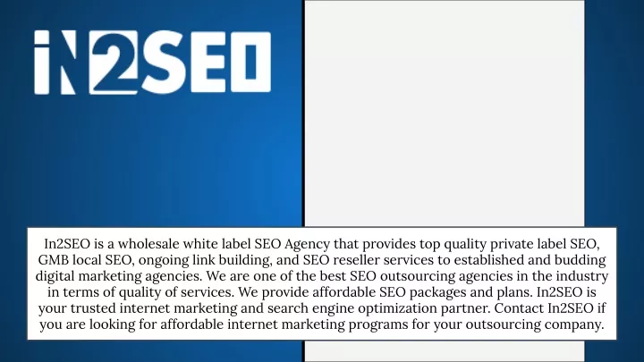 in2seo is a wholesale white label seo agency that