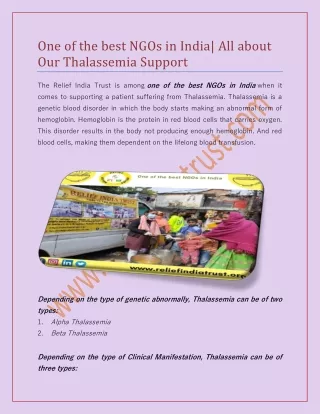 Relief India Trust | Non-governmental Organizations in India for poor