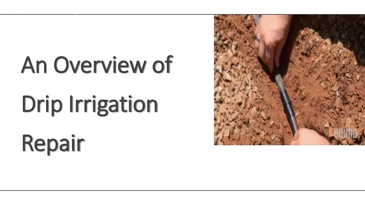 an overview of drip irrigation repair