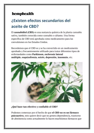 Existen efectos secundarios del aceite de CBD