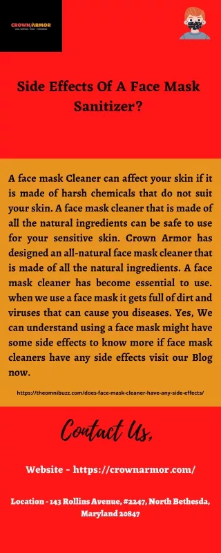 Side Effects Of A Face Mask Sanitizer
