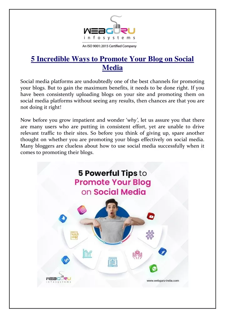 5 incredible ways to promote your blog on social