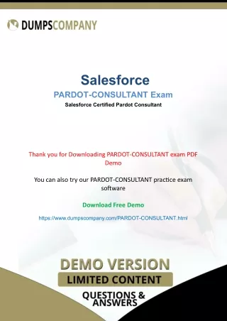 Salesforce Pardot-Consultant PDF Questions (DumpsCompany)