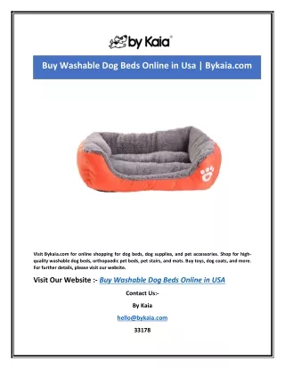 Buy Washable Dog Beds Online in Usa | Bykaia.com