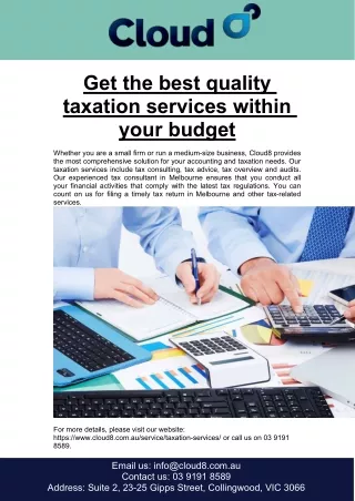Get the best quality taxation services within your budget