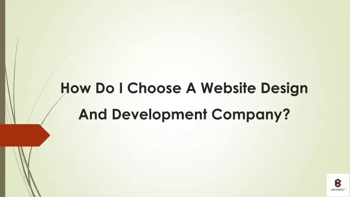 how do i choose a website design and development company