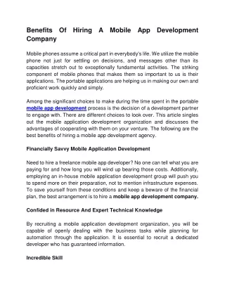 Benefits Of Hiring A Mobile App Development Company | ConvrtX