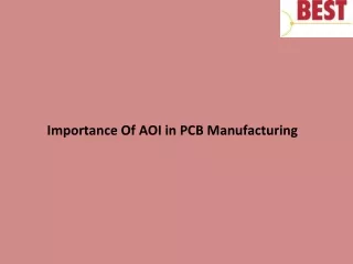 importance of aoi in pcb manufacturing