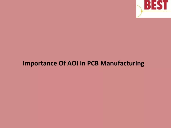importance of aoi in pcb manufacturing