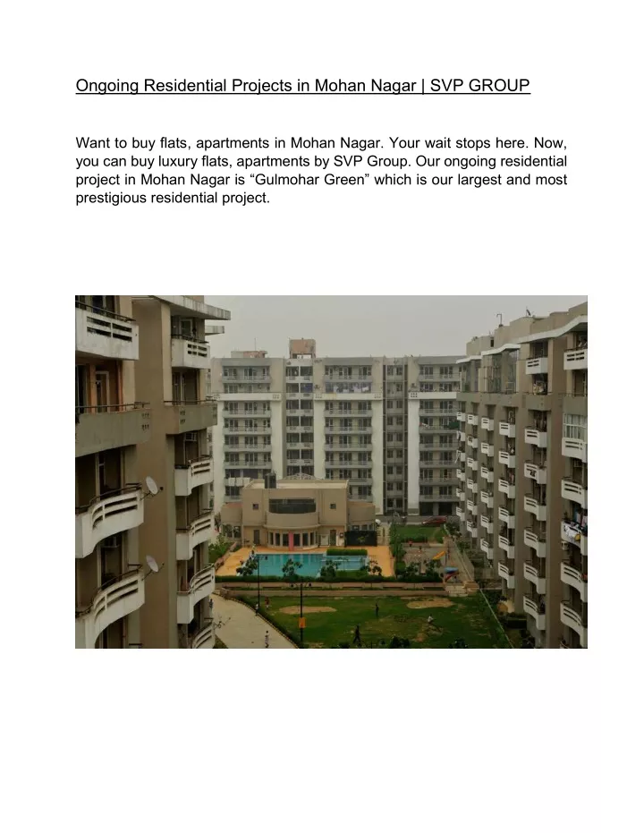 ongoing residential projects in mohan nagar