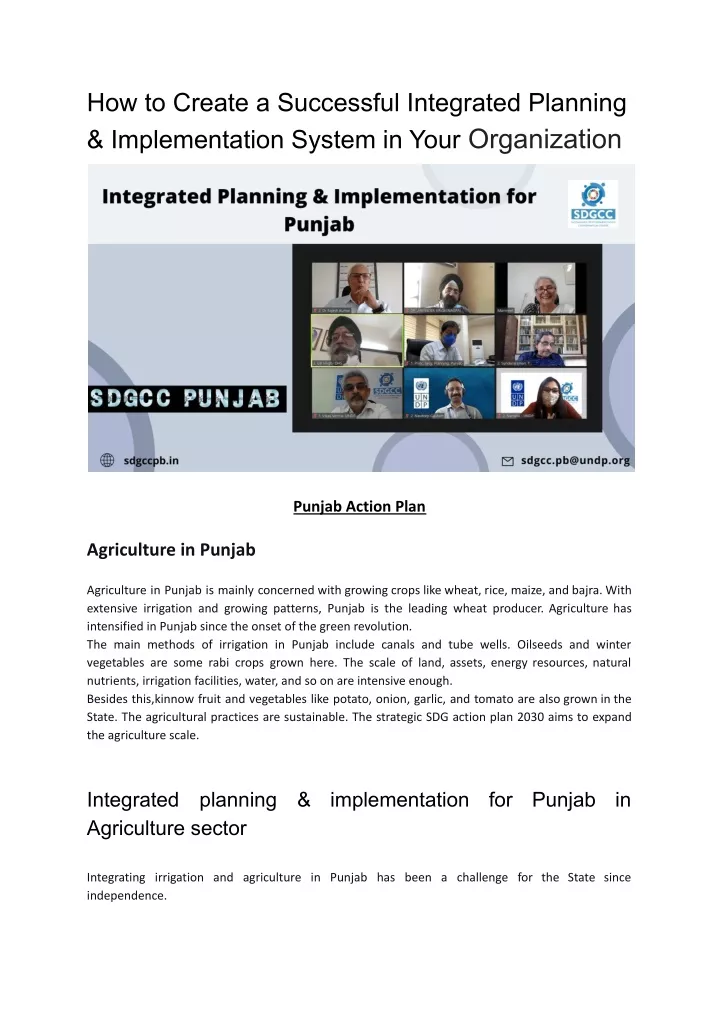 how to create a successful integrated planning