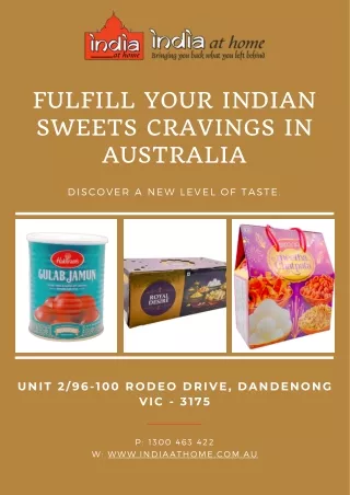 Fulfill Your Indian Sweets Cravings In Australia