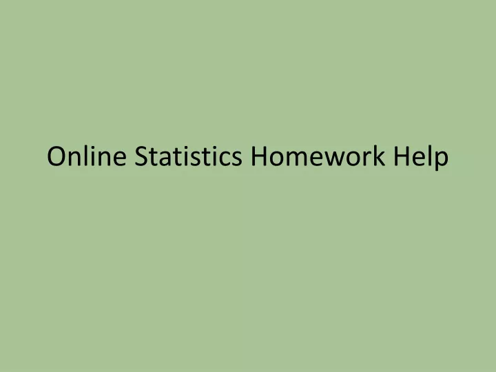 online statistics homework help