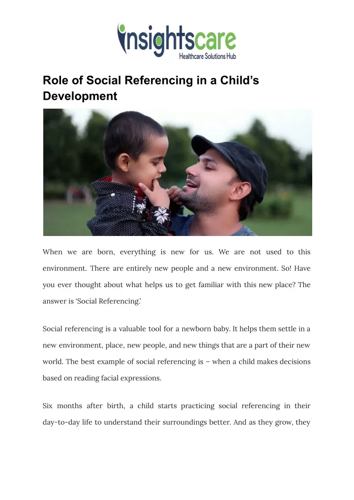 role of social referencing in a child