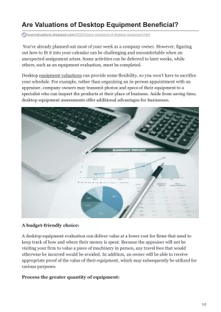 are valuations of desktop equipment beneficial