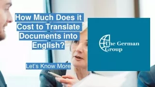 How Much Does it Cost to Translate Documents into English?