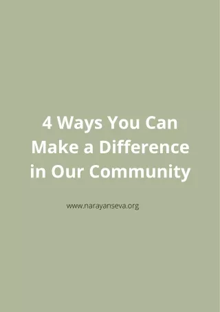 4 Ways You Can Make a Difference in Your Community