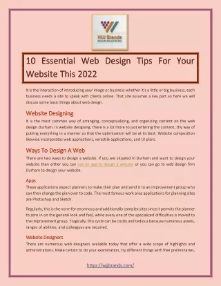 10 Essential Web Design Tips For Your Website This 2022