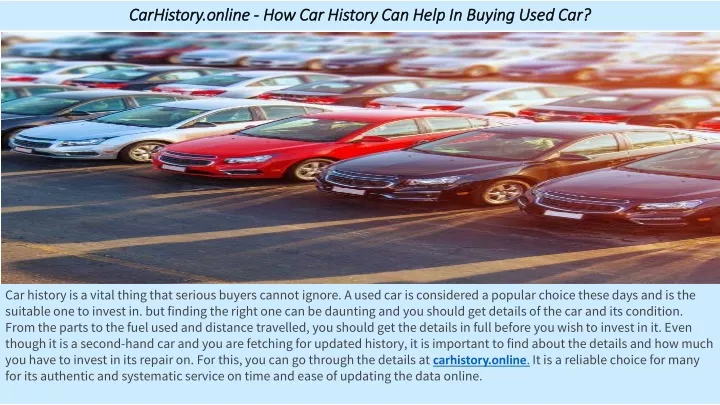 carhistory online how car history can help in buying used car
