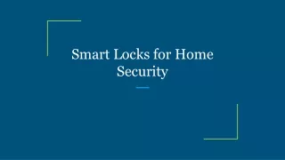smart locks for home security