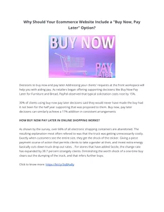 why should your ecommerce website include