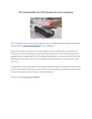 the top benefits of a pos system for your company