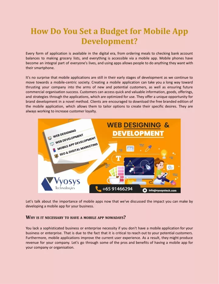 how do you set a budget for mobile app development